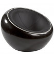 Fauteuil design noir en plastique et similicuir Everett