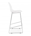 Tabouret de bar design blanc en plastique et métal Reman