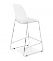 Tabouret de bar design blanc en plastique et métal Reman Mini