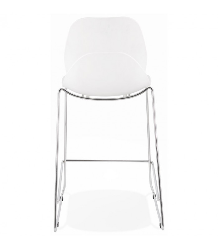 Tabouret de bar design blanc en plastique et métal Reman Mini