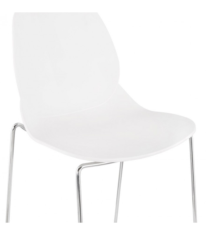 Tabouret de bar design blanc en plastique et métal Reman Mini