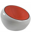 Fauteuil design blanc en plastique et similicuir Everett