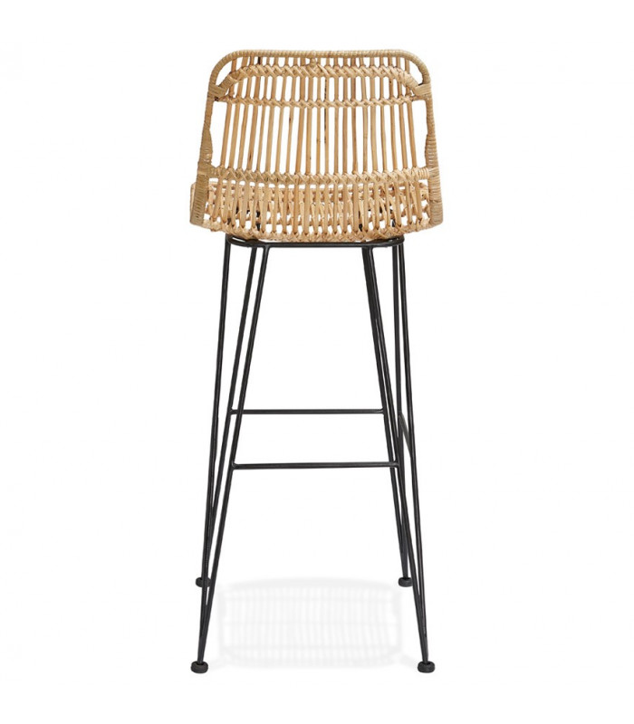 Tabouret de bar design naturel en bois et métal Giamatti