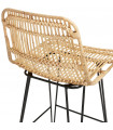 Tabouret de bar design naturel en bois et métal Giamatti