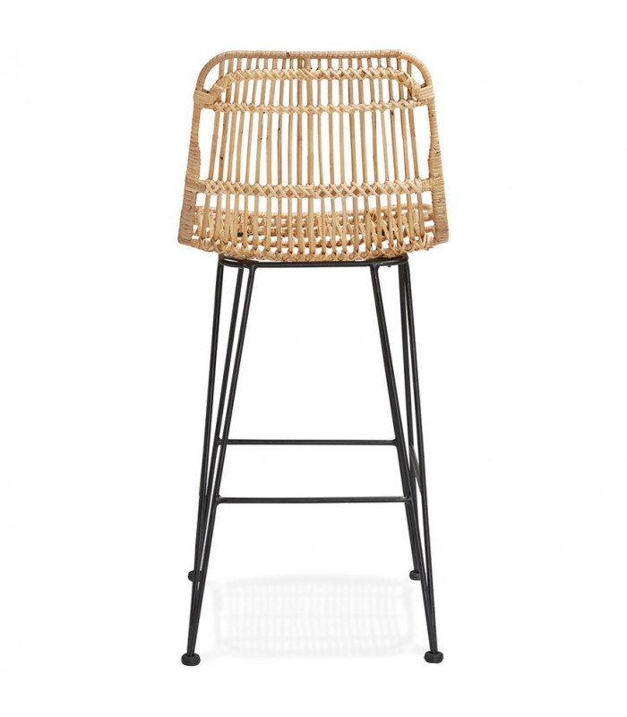 Tabouret de bar design naturel en bois et métal Giamatti Mini