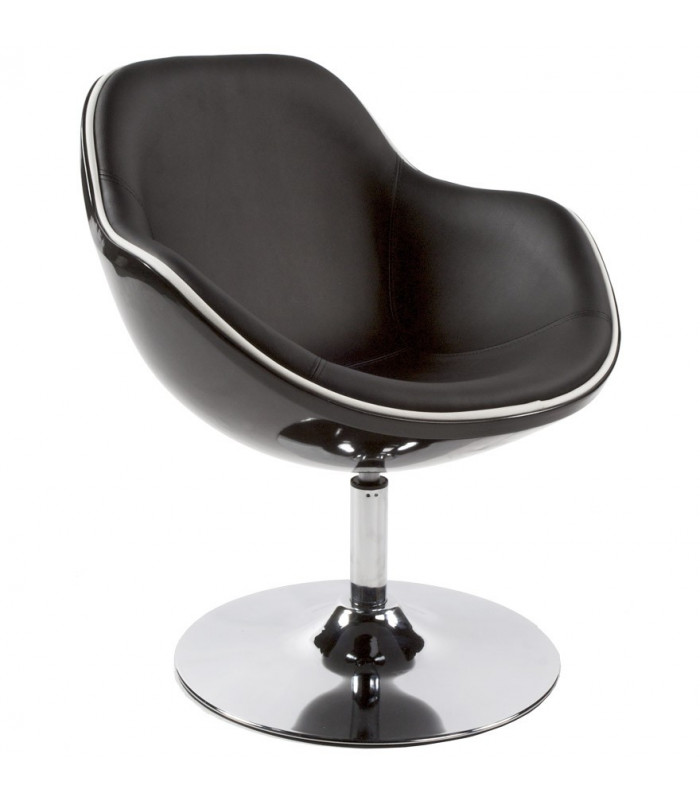 Fauteuil design noir en plastique et similicuir Cambourne
