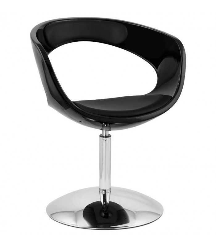 Fauteuil design noir en plastique et similicuir Fiennes