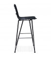 Tabouret de bar design noir en bois et métal Giamatti
