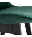 Tabouret de bar design vert en tissu et bois Alvah Mini