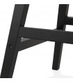 Tabouret de bar design noir en tissu et bois Alvah Mini
