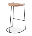 Tabouret de bar design naturel en bois et métal Jak