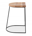 Tabouret de bar design naturel en bois et métal Jak Mini