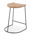 Tabouret de bar design naturel en bois et métal Jak Mini