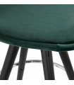 Tabouret de bar design vert en tissu et bois Darna