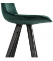 Tabouret de bar design vert en tissu et bois Darna