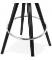 Tabouret de bar design marron en tissu et bois Adagio