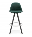 Tabouret de bar design vert en tissu et bois Darna Mini 65