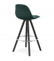 Tabouret de bar design vert en tissu et bois Darna Mini 65