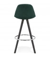 Tabouret de bar design vert en tissu et bois Darna Mini 65