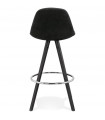 Tabouret de bar design noir en tissu et bois Darna Mini 65