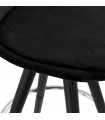 Tabouret de bar design noir en tissu et bois Darna Mini 65