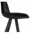 Tabouret de bar design noir en tissu et bois Darna Mini 65