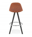 Tabouret de bar design marron en tissu et bois Adagio Mini 65