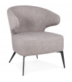 Fauteuil design gris en tissu et métal Justine