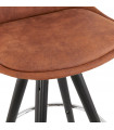 Tabouret de bar design marron en tissu et bois Adagio Mini 65