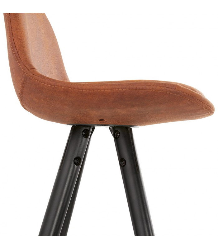 Tabouret de bar design marron en tissu et bois Adagio Mini 65
