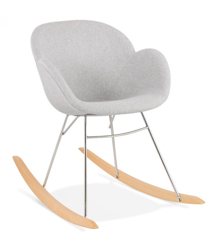 Fauteuil design gris clair en tissu Ozias