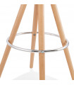 Tabouret de bar design vert en tissu et bois Darna