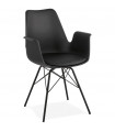 Fauteuil design noir en plastique et métal Flexline