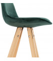 Tabouret de bar design vert en tissu et bois Darna Mini 65