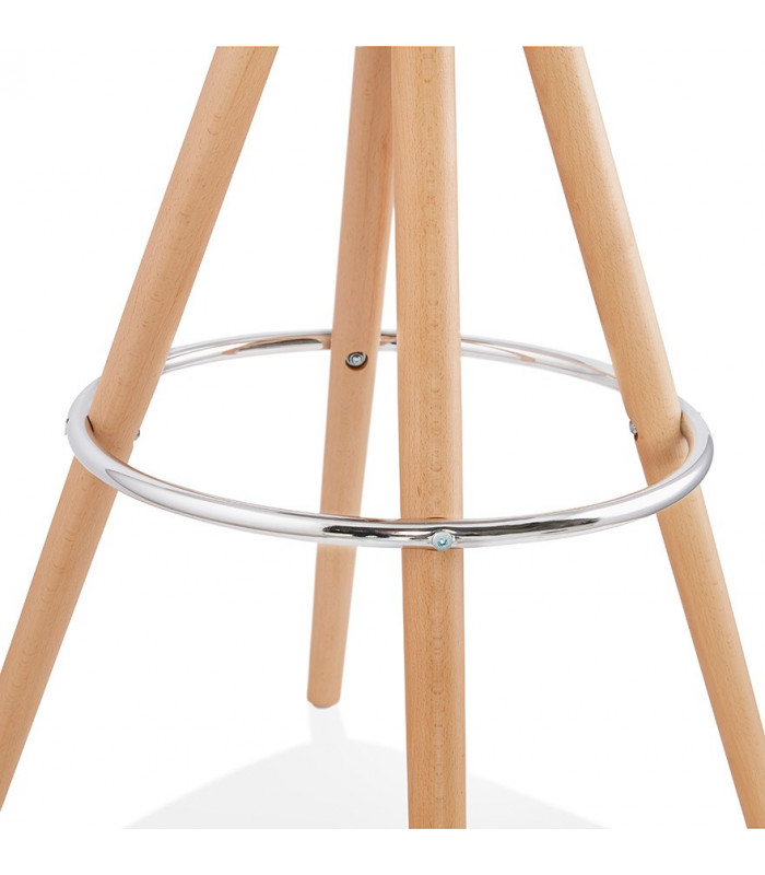 Tabouret de bar design vert en tissu et bois Darna Mini 65