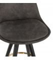 Tabouret de bar design gris foncé en tissu et bois Ayres