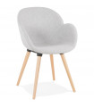 Fauteuil design gris clair en tissu Marcella