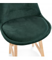 Tabouret de bar design vert en tissu et bois Alvah