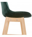 Tabouret de bar design vert en tissu et bois Alvah Mini