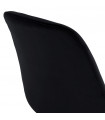 Tabouret de bar design noir en tissu et bois Alvah
