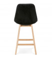 Tabouret de bar design noir en tissu et bois Alvah Mini