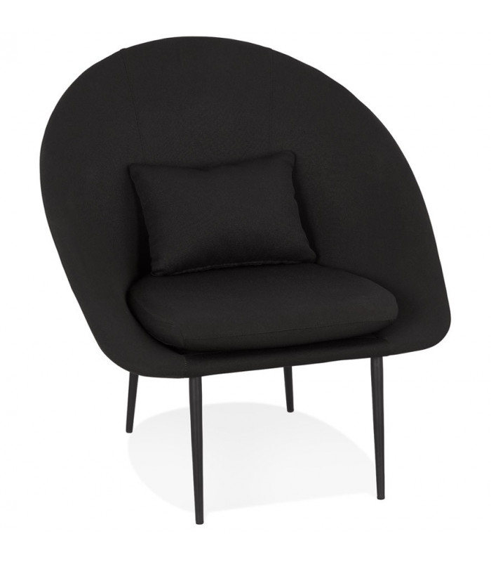 Fauteuil design noir en tissu et métal Kew