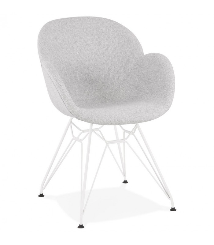 Fauteuil design gris clair en tissu Gianna