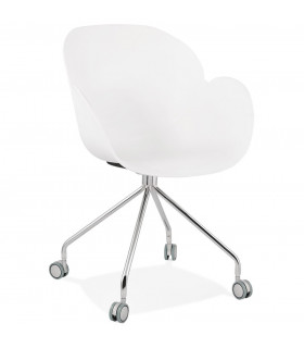 Fauteuil design blanc en plastique Malia