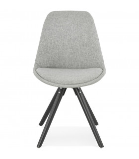 Chaise design gris en tissu et bois Avit