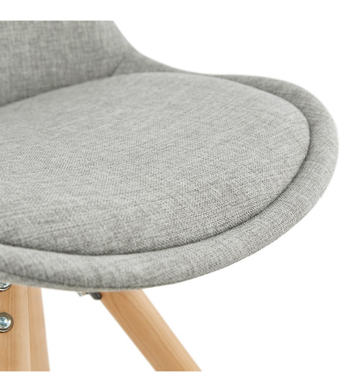 Chaise design gris en tissu et bois Axis