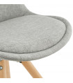 Chaise design gris en tissu et bois Axis
