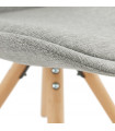 Chaise design gris en tissu et bois Axis