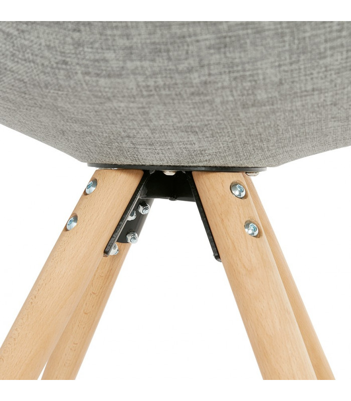Chaise design gris en tissu et bois Axis