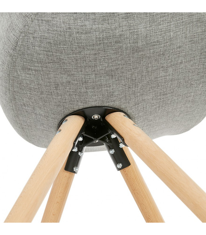 Chaise design gris en tissu et bois Axis